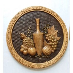 Vintage 3D Winery Wall Plaque STILL LIFE Universal Statuary Corp 1964 Chicago